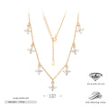 Damen Halskette mit funkelnden Zirkon-Stars aus 925 Sterling Silber Shop Nory