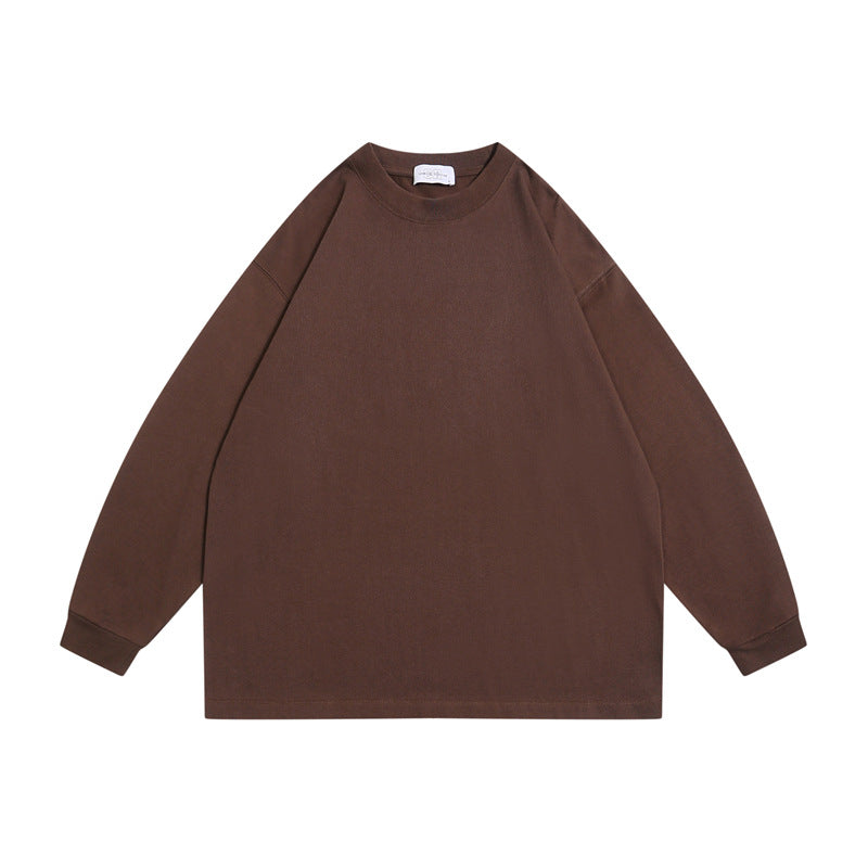 Unisex Oversize-Langarmshirt aus schwerer Baumwollmischung mit Rundhalsausschnitt und gerippten Bündchen Shop Nory