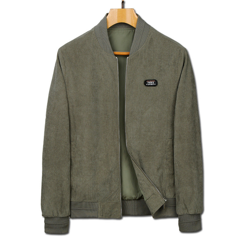 Herren Kord-Bomberjacke mit Reißverschluss, Rippbündchen und leichter Wattierung Shop Nory