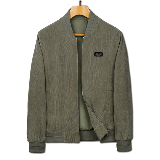 Herren Kord-Bomberjacke mit Reißverschluss, Rippbündchen und leichter Wattierung Shop Nory