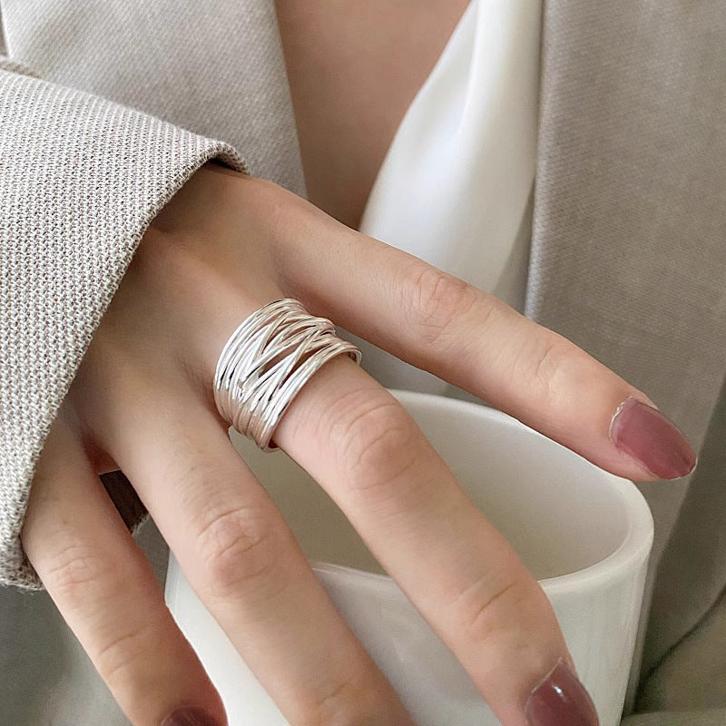 Damen Designring mit kunstvollem, geschwungenem Muster Shop Nory