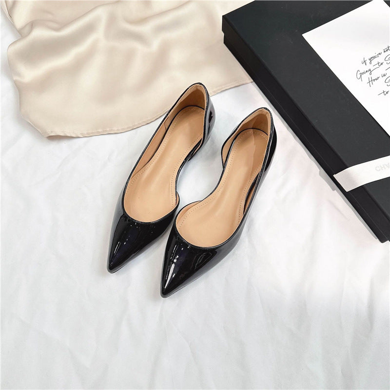 Damen Lack-Ballerinas mit spitzer Zehenform und eleganter DOrsay-Silhouette Shop Nory