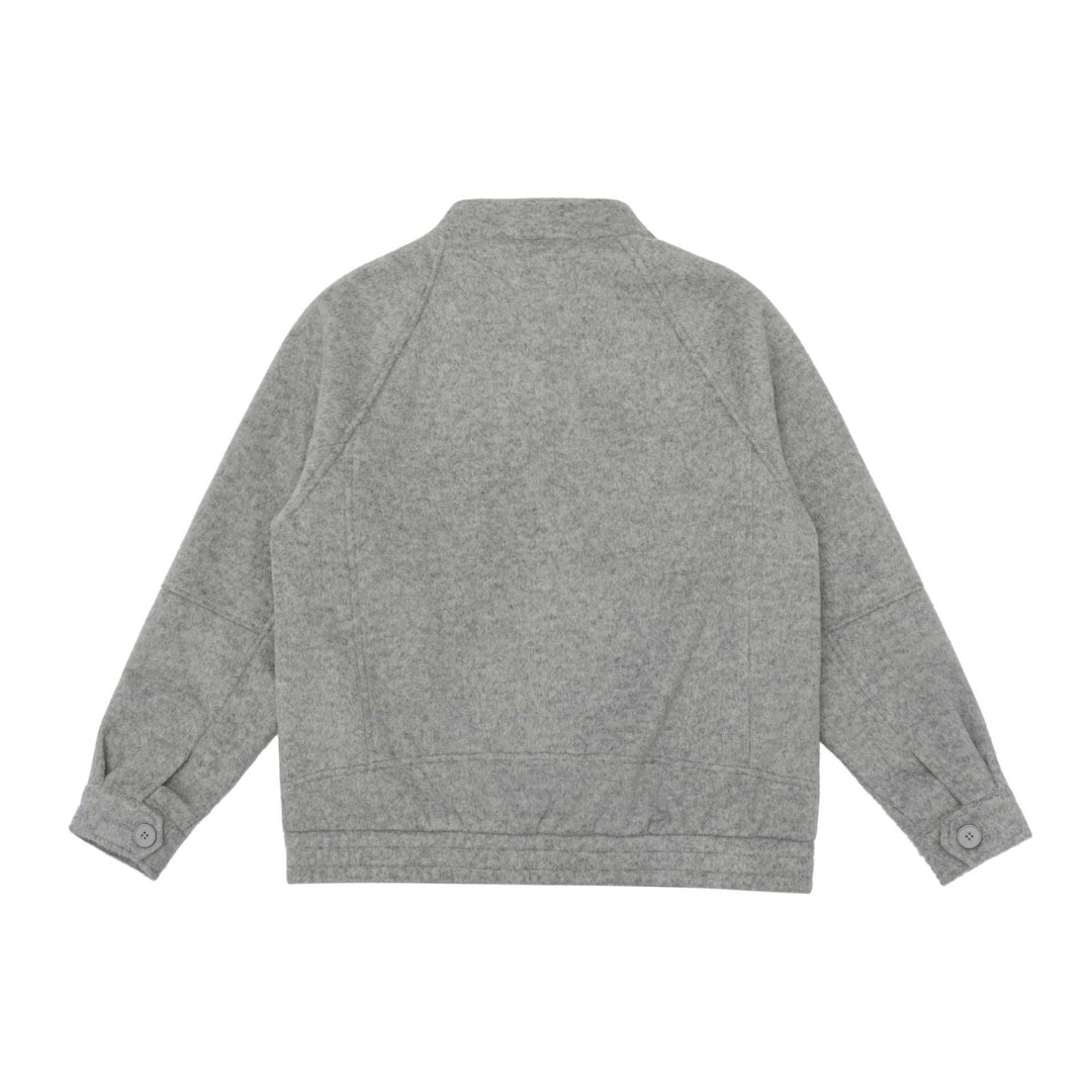 Unisex Kastig geschnittene Wollmix-Blousonjacke mit hohem Stehkragen und verdecktem Reißverschluss Shop Nory