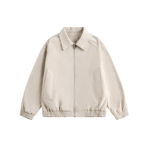 Damen Kurz geschnittene Boxy‑Übergangsjacke mit Hemdkragen und Gummizugsaum Shop Nory