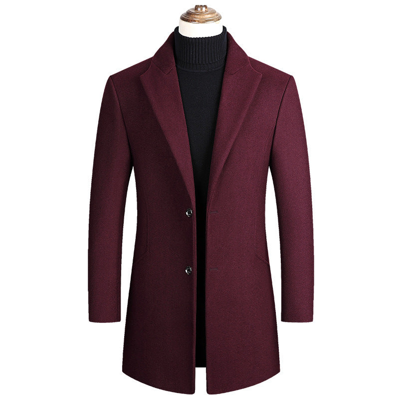 Herren Taillierter Wollmix-Mantel mit Notch-Revers und Zweiknopfverschluss Shop Nory