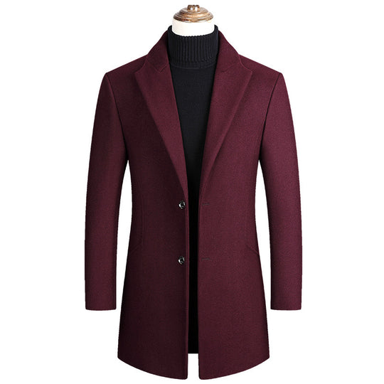Herren Taillierter Wollmix-Mantel mit Notch-Revers und Zweiknopfverschluss Shop Nory