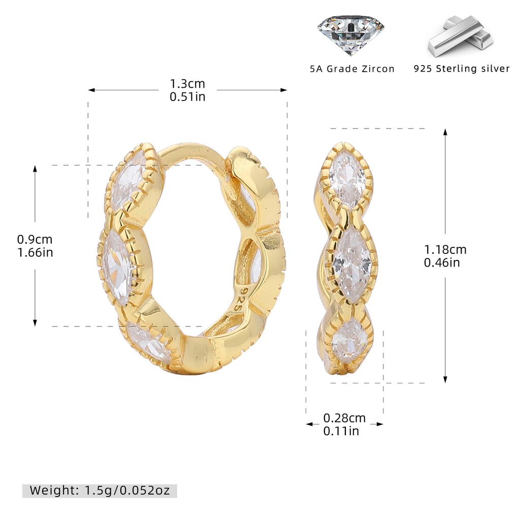 Damen Creolen mit funkelnden blauen Zirkonsteinen aus hochwertigem 925 Sterling Silber Shop Nory