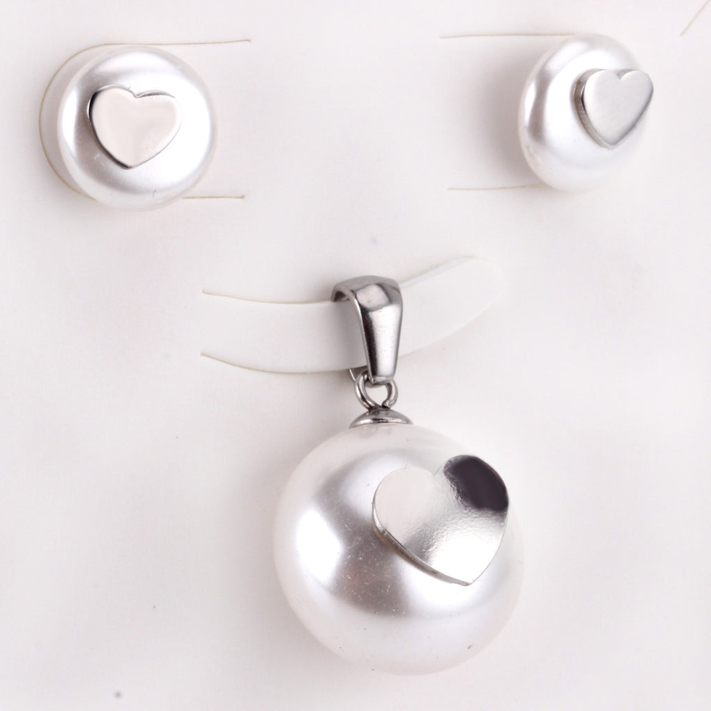 Damen Schmuckset mit Herzanhänger aus Edelstahl und goldplattierten Elementen Shop Nory