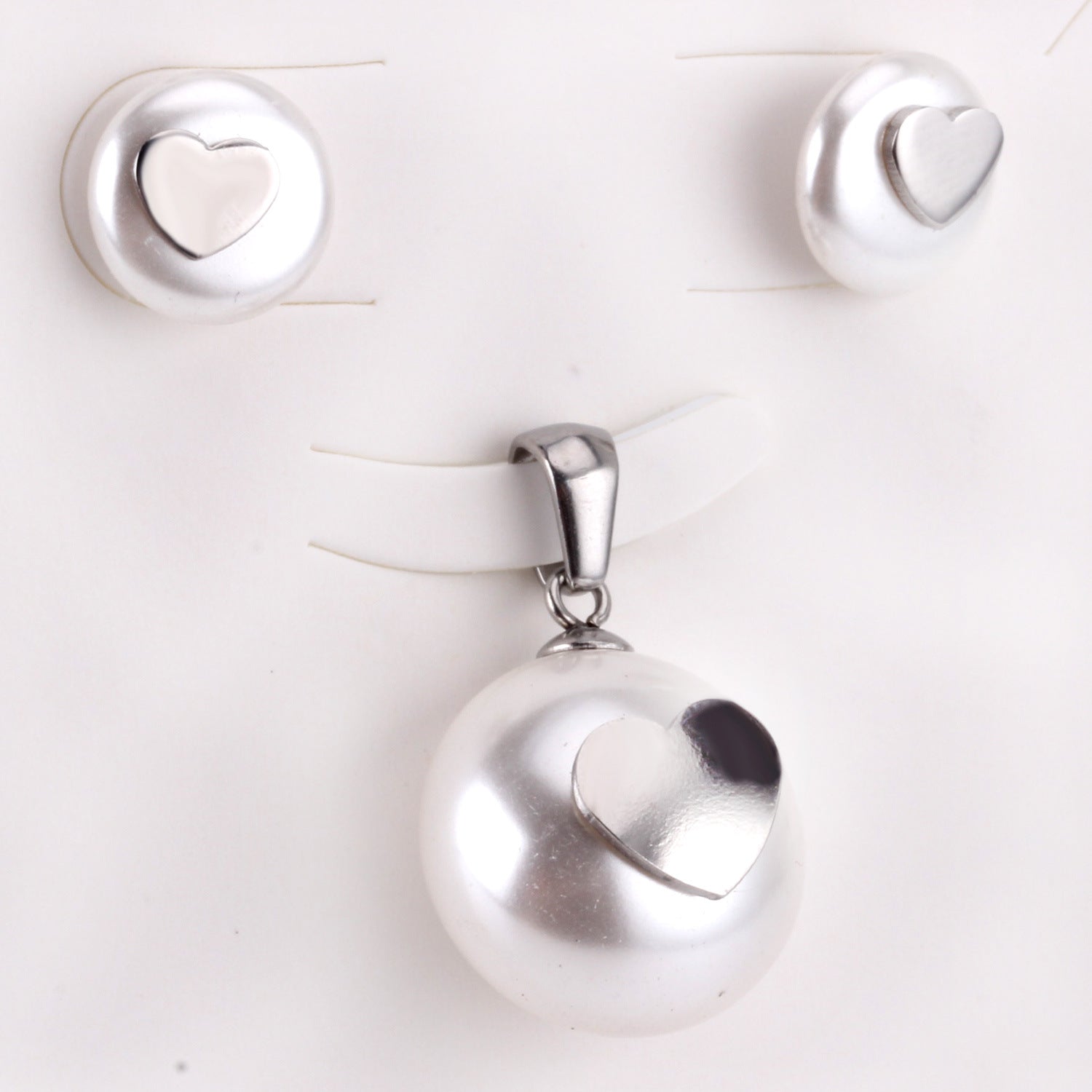 Damen Schmuckset mit Herzanhänger aus Edelstahl und goldplattierten Elementen Shop Nory