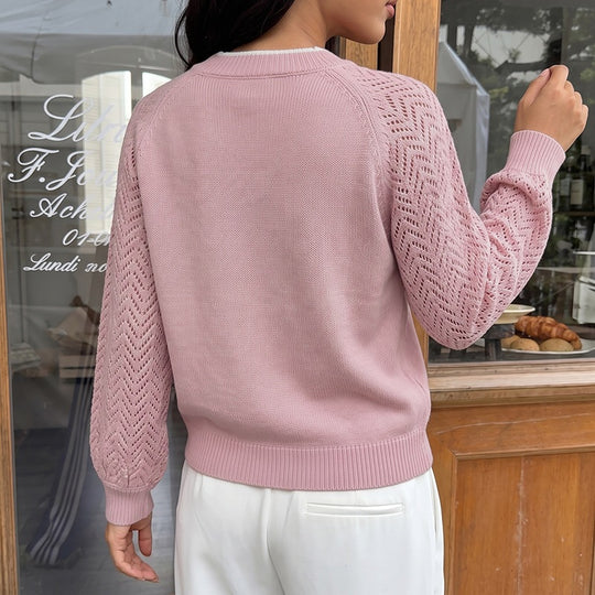 Damen V-Ausschnitt Strickpullover mit Jacquard-Muster Shop Nory