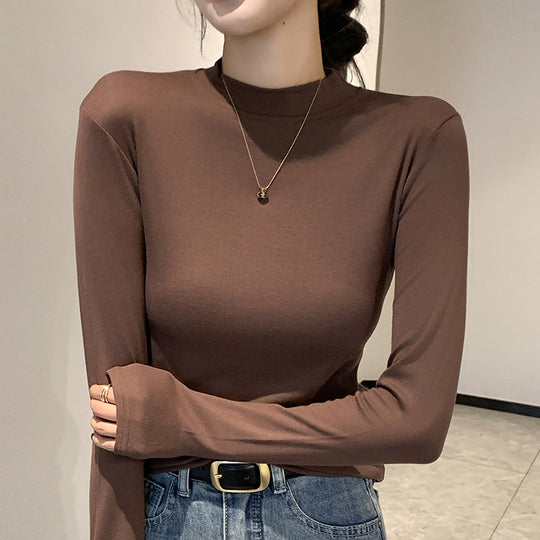Damen Elegantes Langarmshirt mit hochgeschlossenem Kragen Shop Nory