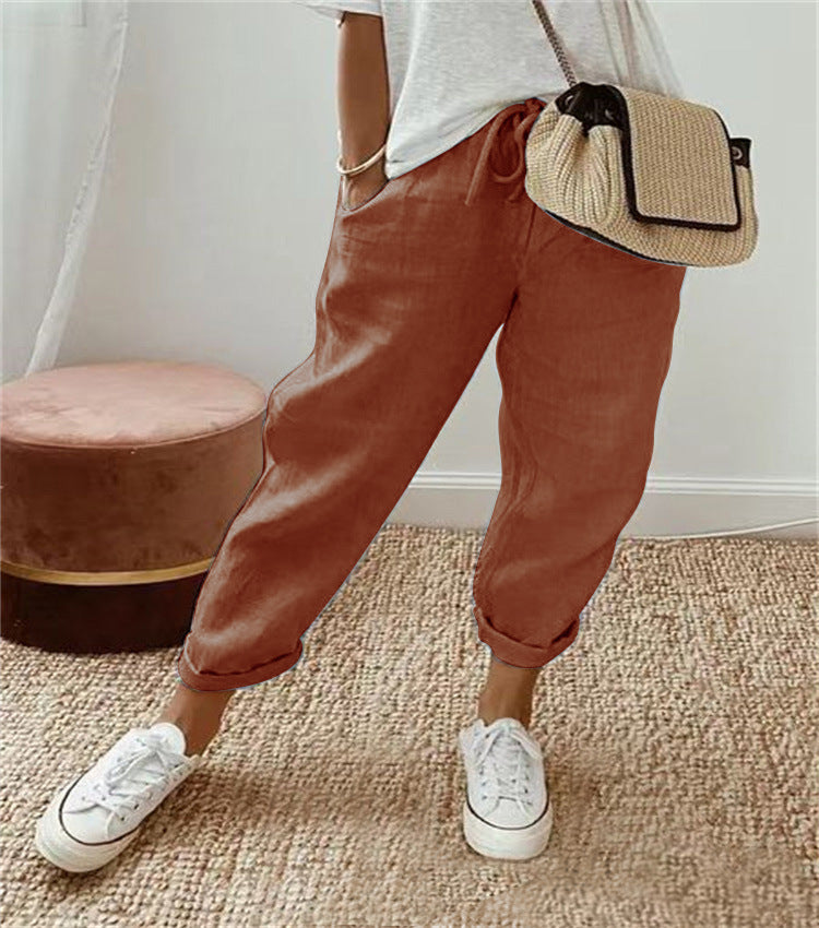 Damenschalotte-Haremshosen mit floralem Stickmuster Shop Nory