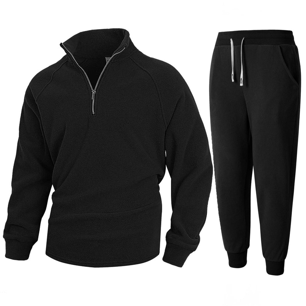 Herren Fleece-Relaxanzug mit halblangem Reißverschluss