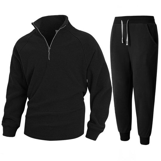 Herren Fleece-Relaxanzug mit halblangem Reißverschluss