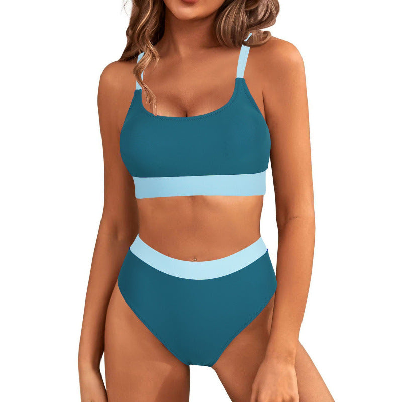 Damen Bikini-Set mit hohem Bund und sportlichem Schnitt