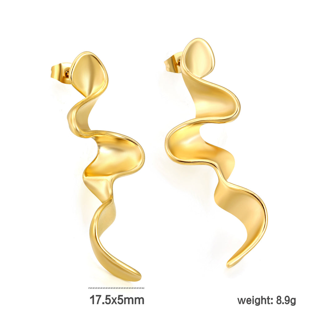 Damen elegante Edelstahl Creolen Shop Nory