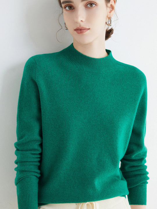 Damen Kurz-Mockneck-Pullover aus Kaschmir‑Look mit leichter Flauschoptik Shop Nory