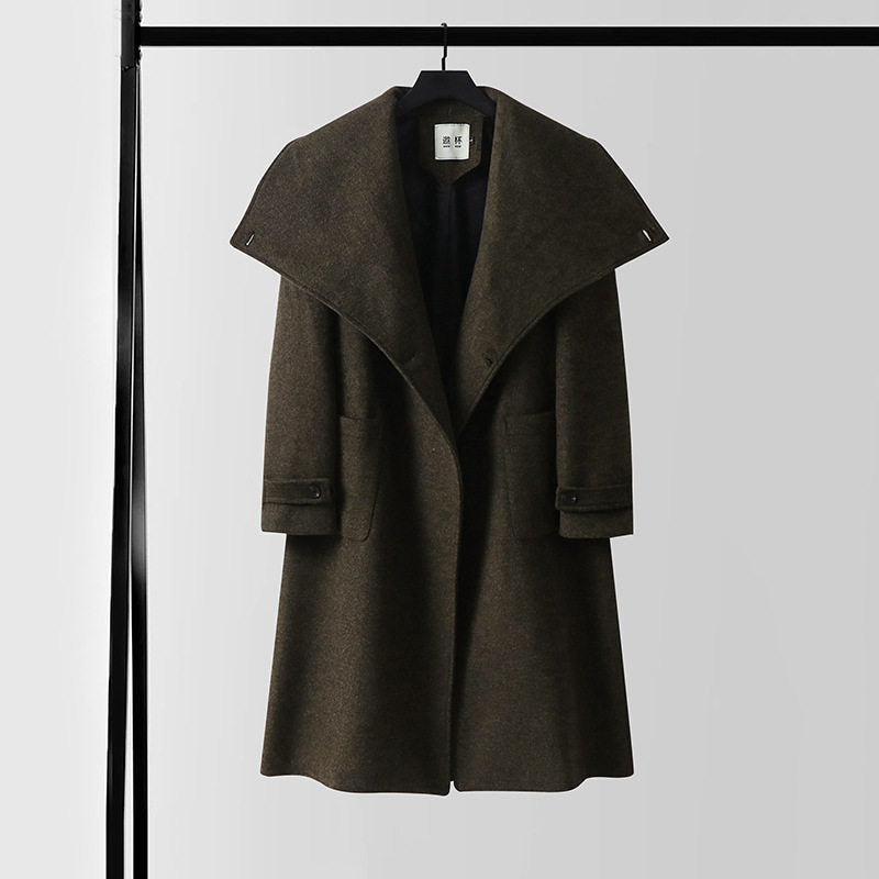Damen Oversized Wollmix-Mantel mit weitem Schalkragen und aufgesetzten Taschen Shop Nory