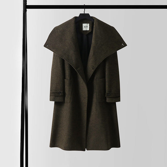 Damen Oversized Wollmix-Mantel mit weitem Schalkragen und aufgesetzten Taschen Shop Nory