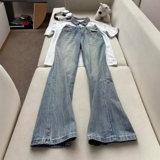 Damen Weitgeschnittene Bootcut-Jeans Shop Nory