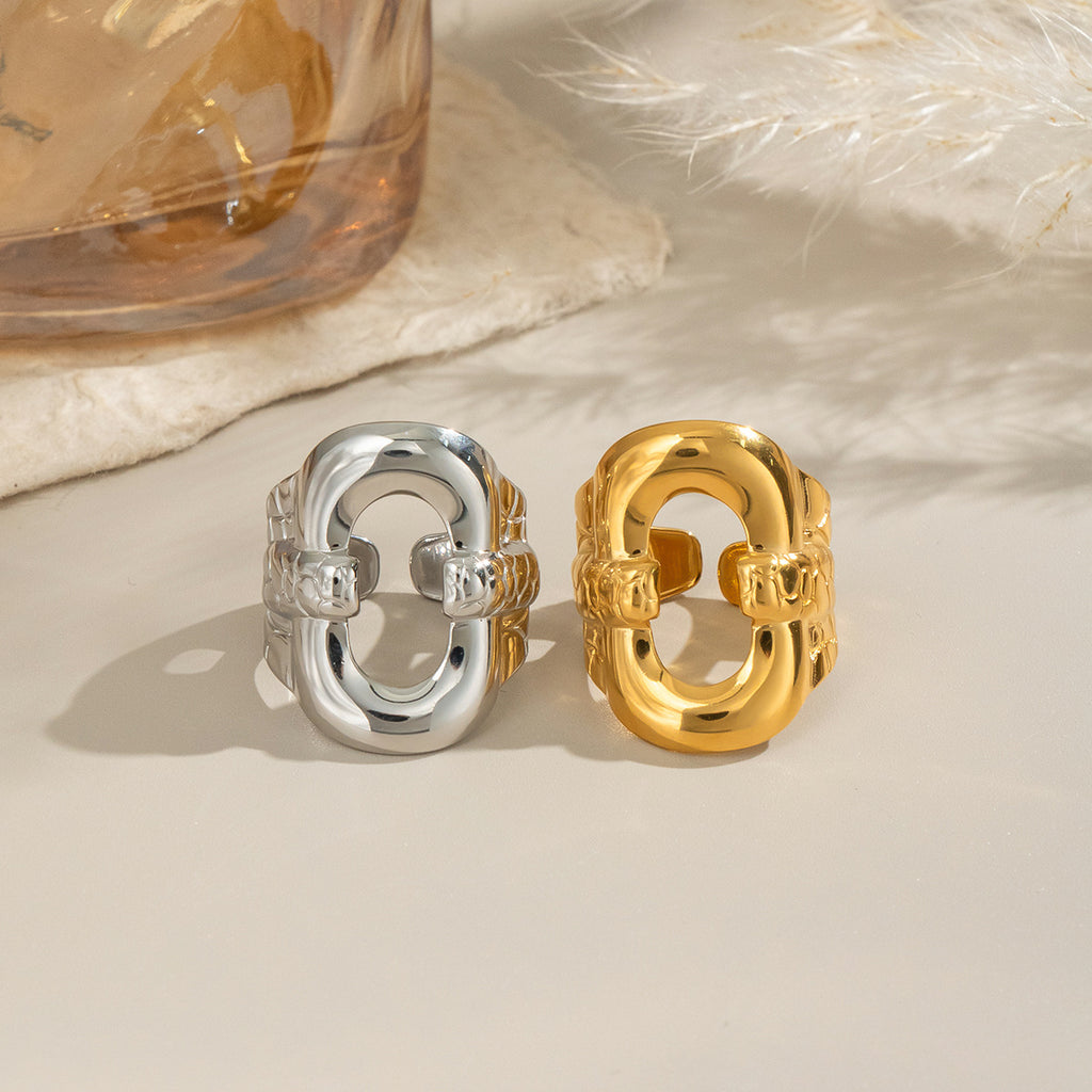 Damen Modischer Edelstahlring mit einzigartigem Design Shop Nory