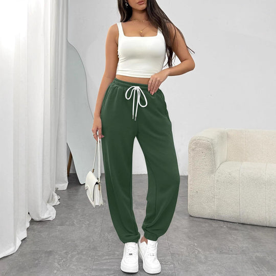 Damen High-Waist Jogginghose mit Tunnelzug, elastischen Bündchen und Seitentaschen Shop Nory