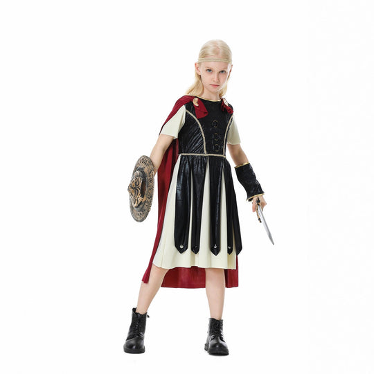 Mädchen Gladiatorinnenkostüm mit Umhang und Accessoires Shop Nory