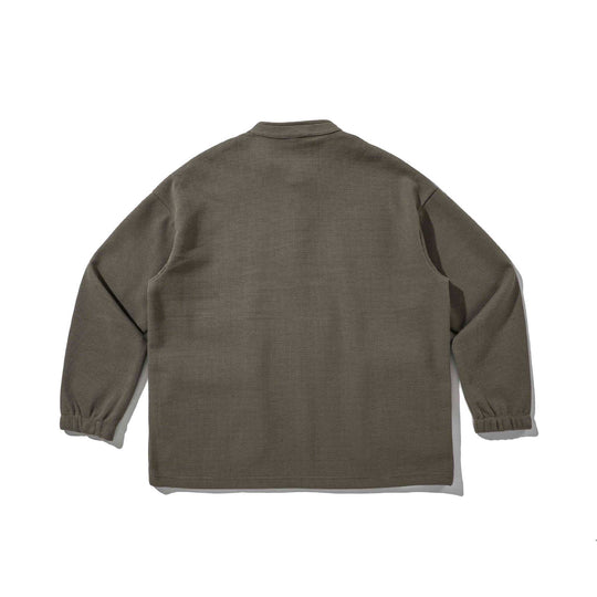 Herren Waffelstrick-Henley-Pullover mit Stehkragen, Druckknopfleiste und großen Utility-Taschen Shop Nory
