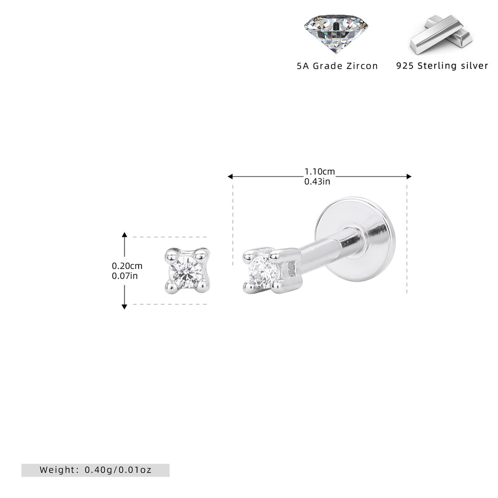 Damen Ohrstecker mit hochwertigem Zirkonbesatz aus 925 Sterling Silber Shop Nory