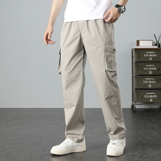 Herren Lässige Canvas-Cargohose mit großen Klappentaschen, Relaxed Fit & verstärkten Nähten Shop Nory