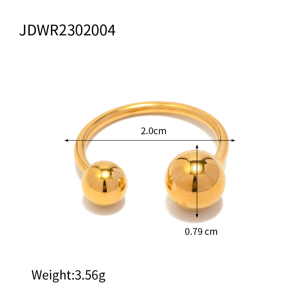 Damen Offener Ring mit modernen Kugeldesigns und hypoallergener Edelstahlverarbeitung Shop Nory