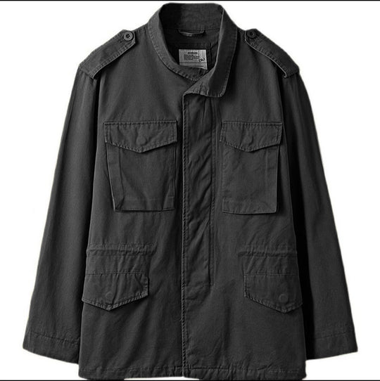 Herren nan leichte Baumwoll-Feldjacke mit aufgesetzten Taschen und Schulterklappen Shop Nory