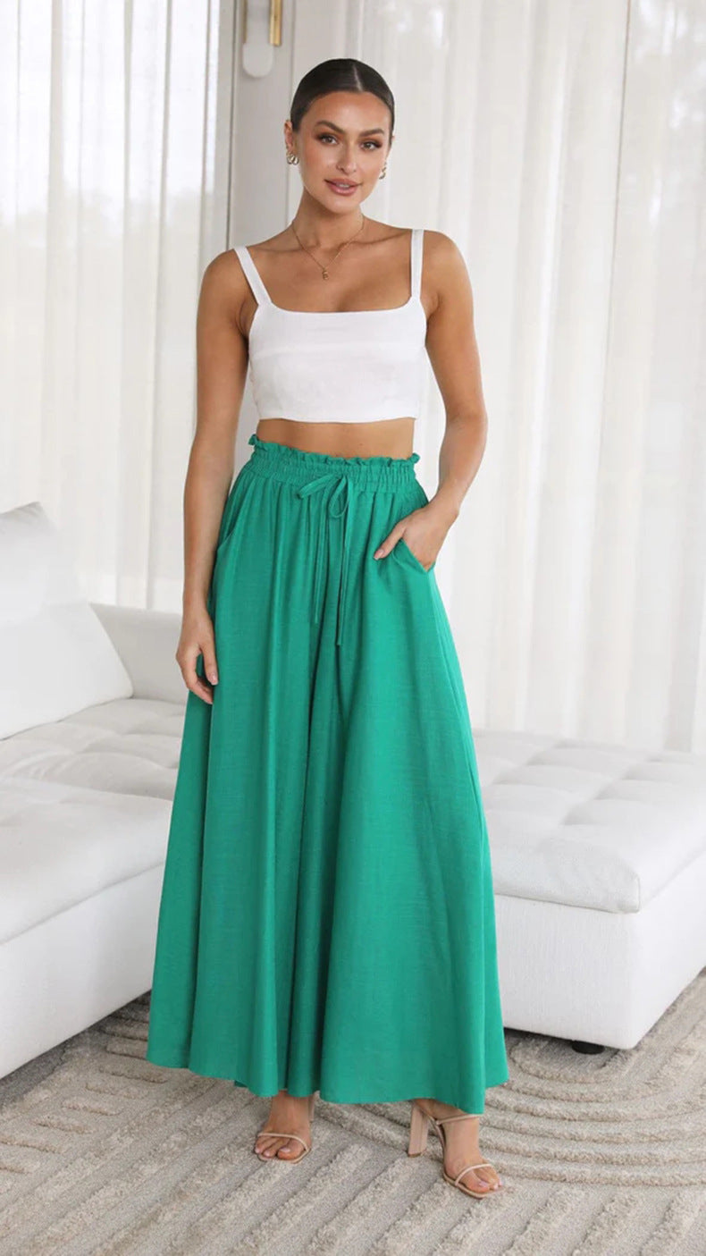 Maxi-Rock im Boho-Stil für Damen mit Kordelzugbund