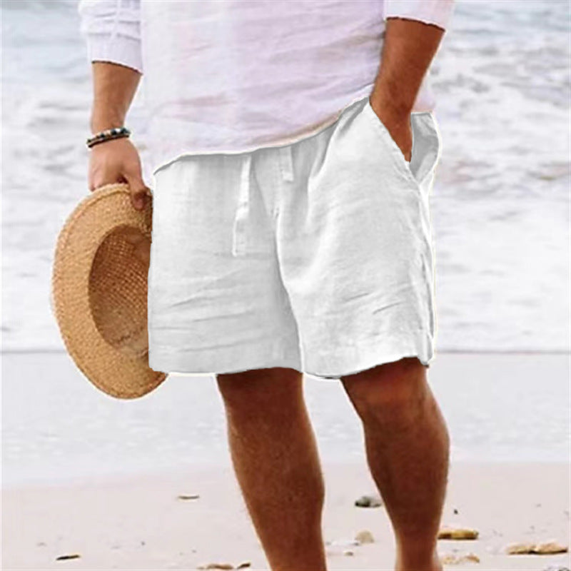 Herren luftige Leinen-Shorts mit elastischem Bund und praktischen Seitentaschen ShopNory