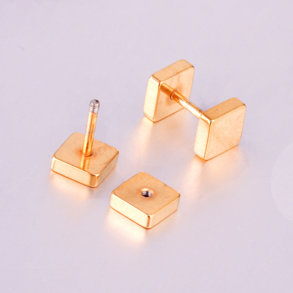 Damen quadratische Edelstahl Ohrstecker mit antiallergischer Beschichtung Shop Nory