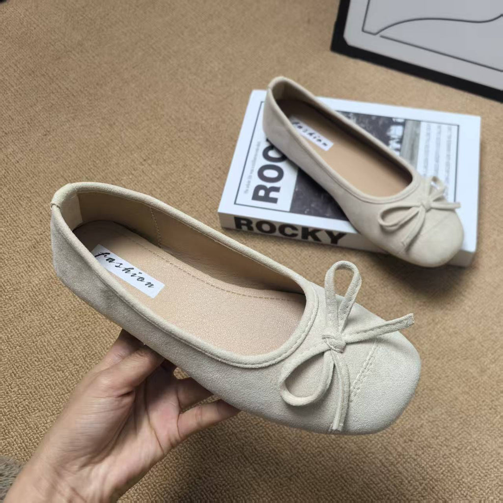 Damen Ballerinas mit elegantem Glanz und verspieltem Schleifendetail