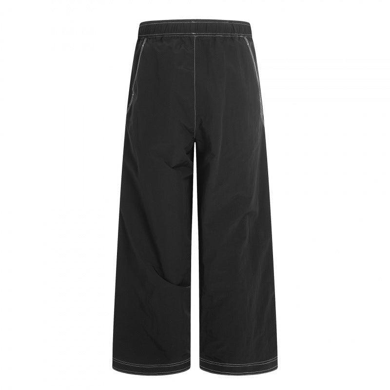 Damen Weite Hose mit elastischem Bund, Kordelzug und kontrastierenden Ziernähten Shop Nory