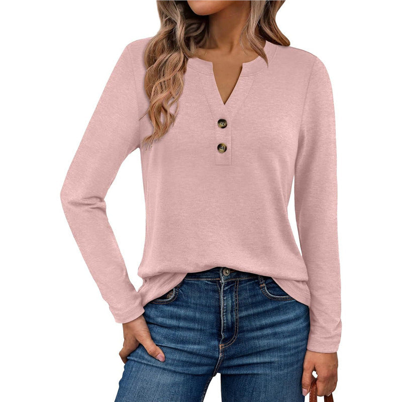 Damen Langarmshirt mit Knopfdetails