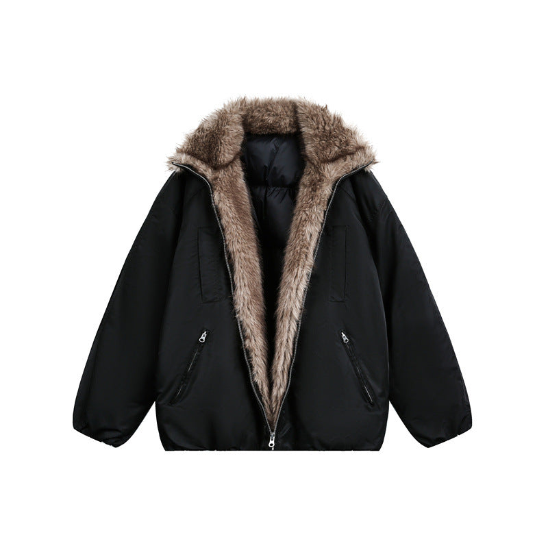 Herren Daunenjacke mit kuscheliger Kunstpelz-Innenfütterung und Kapuze Shop Nory