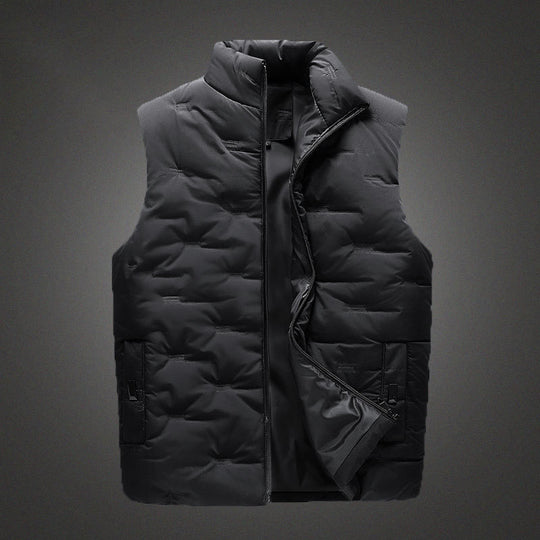 Herren Leichte Thermo-Steppweste mit hochgeschlossenem Stehkragen, winddichter Mikrofaserschale und verdeckten Reißverschlusstaschen Shop Nory