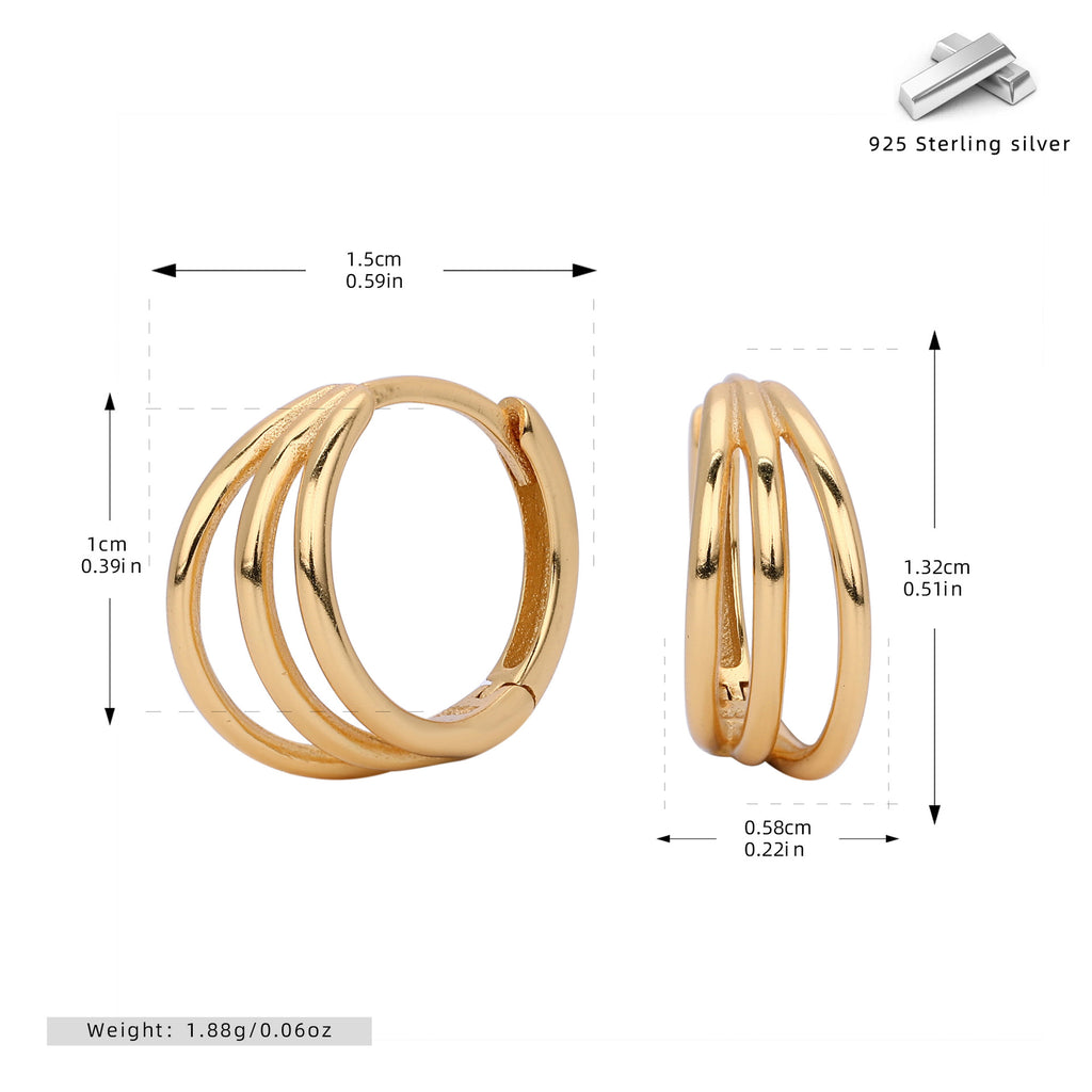 Damen Ohrringe mit elegantem geschwungenem Design aus hochwertigem 925 Sterlingsilber Shop Nory