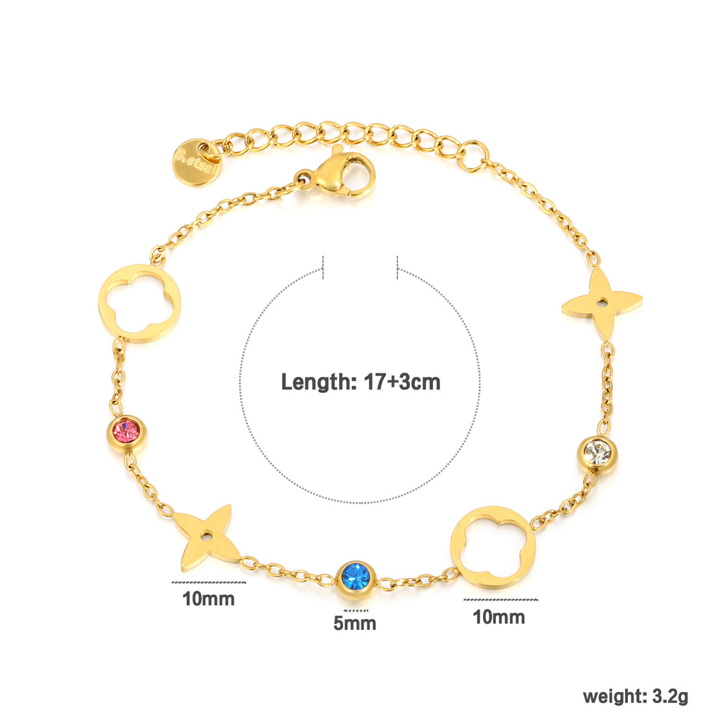 Damen Armband mit elegantem Smaragd-Anhänger und flexibler Gliederkette Shop Nory