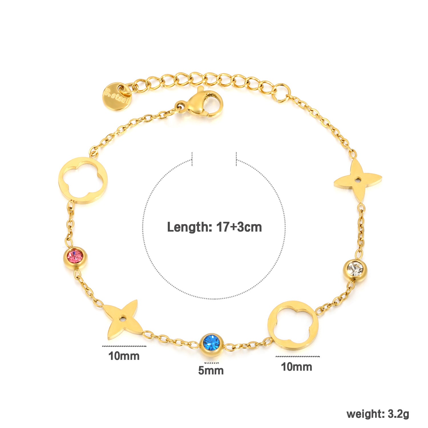 Damen Armband mit elegantem Smaragd-Anhänger und flexibler Gliederkette Shop Nory