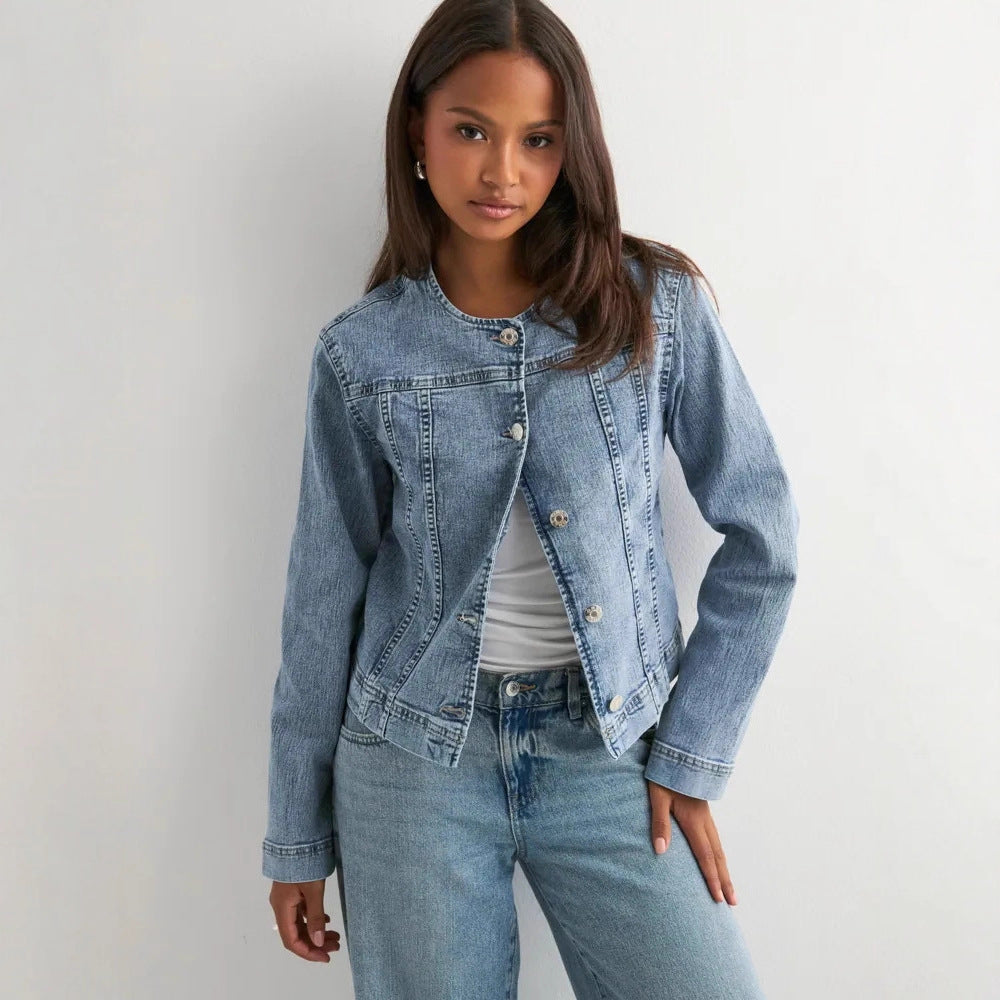 Damen zeitlose Denim-Jacke im modernen Schnitt