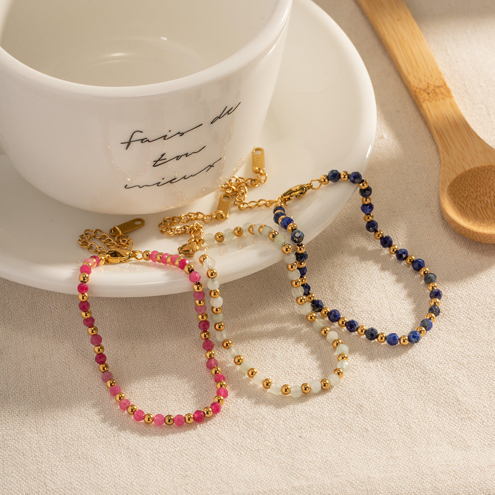 Damen Armband mit funkelnden Kristallen und goldenem Gliederdesign Shop Nory