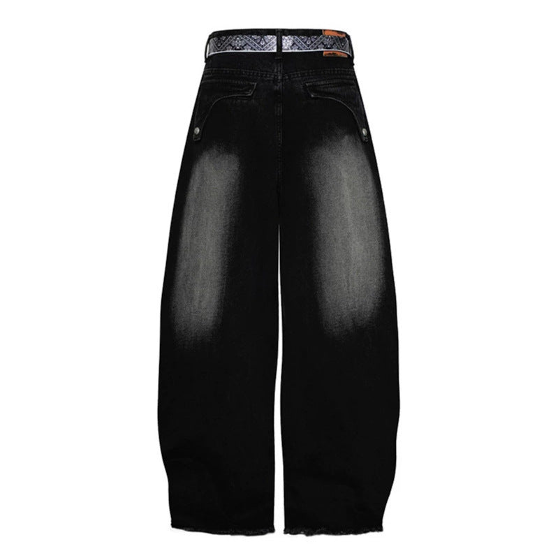 Damen Weite Denim-Culotte mit hohem Bund und Bandana-Gürtel Shop Nory