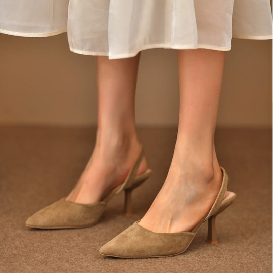 Damen Slingback-Pumps mit spitzem Zehenbereich und rutschfester Sohle