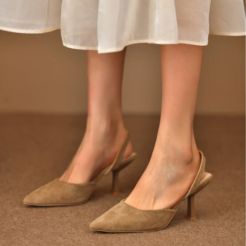 Damen Slingback-Pumps mit spitzem Zehenbereich und rutschfester Sohle