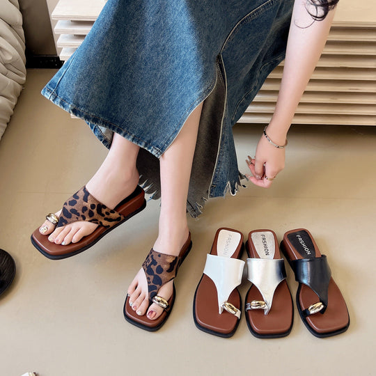 Damen Bequeme Zehentrenner-Sandalen mit modischem Riemendesign und ergonomischer Sohle