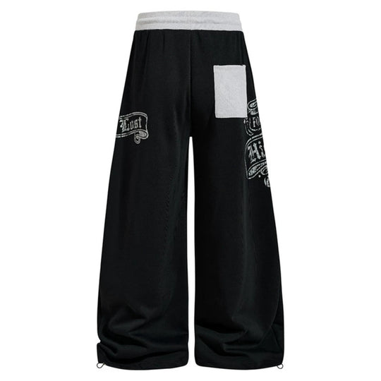 Damen Extraweite Palazzo-Sweathose mit Komfortbund, Kordelzug und großflächigem Print Shop Nory